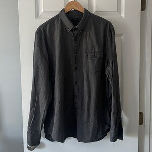 J. Crew Gray Herringbone Button-Down Shirt